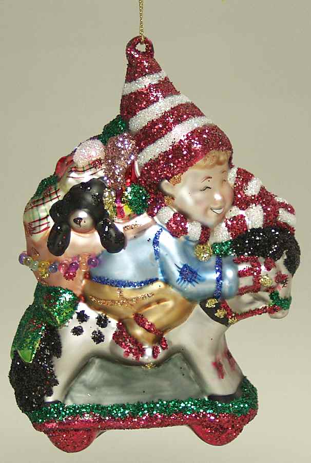 Scottish Christmas Ornaments Elfkin On Toy Horse - Boxed by Scottish Christmas-1