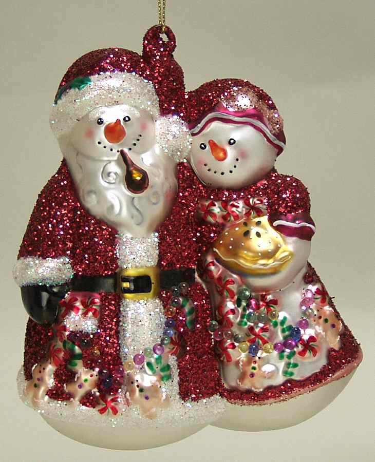 Scottish Christmas Ornaments Mr & Mrs Claus Snowmen - Boxed by Scottish Christmas-1