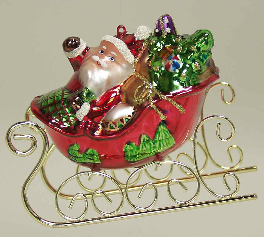 Scottish Christmas Ornaments Santa In Sleigh - No Box by Scottish Christmas-1