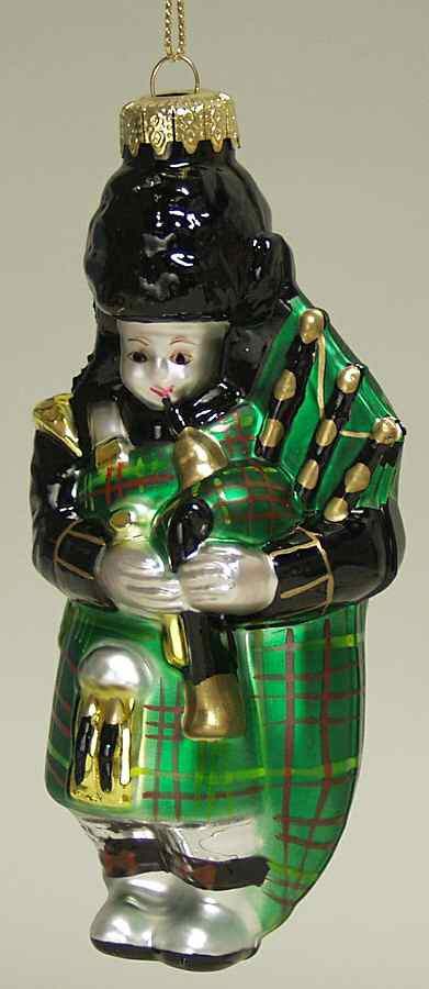 Scottish Christmas Ornaments Scottish Piper-Green - No Box by Scottish Christmas-1