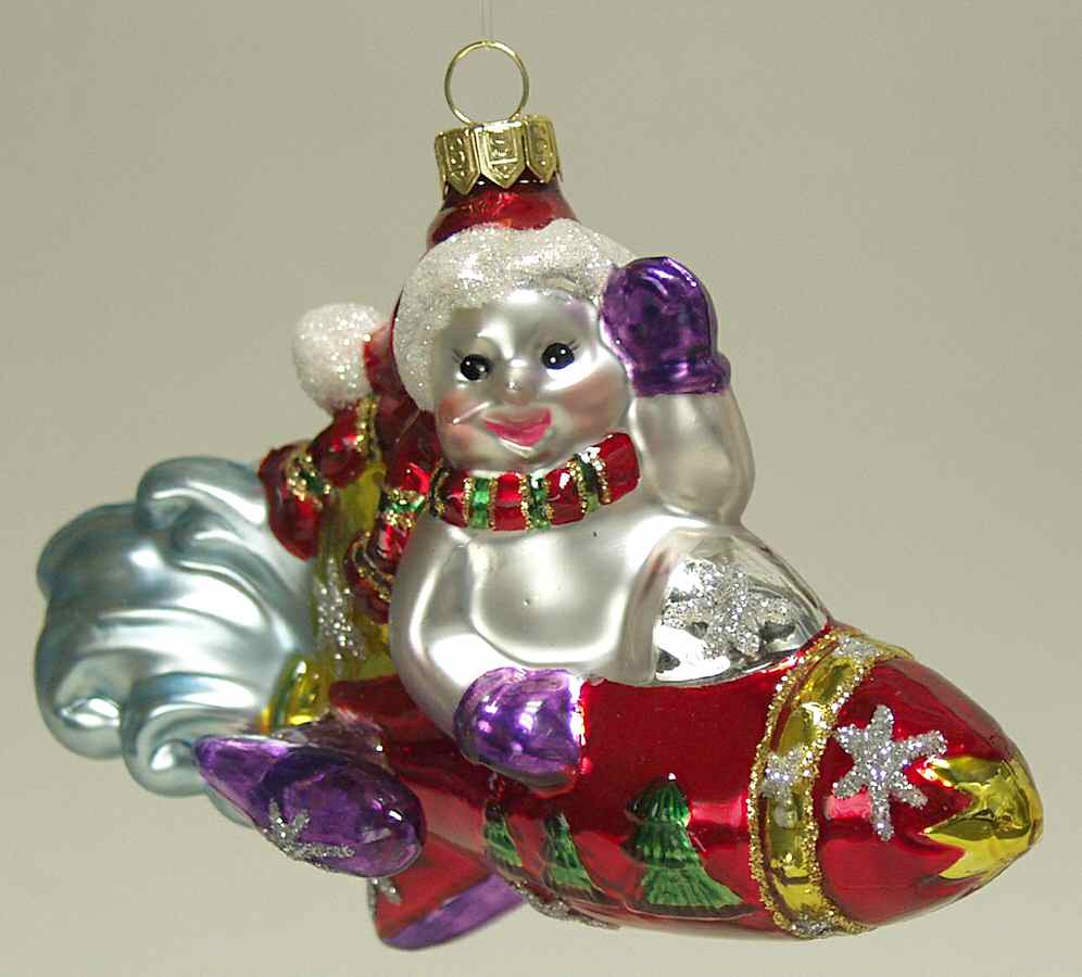 Scottish Christmas Ornaments Snowman Rocket - No Box by Scottish Christmas-1