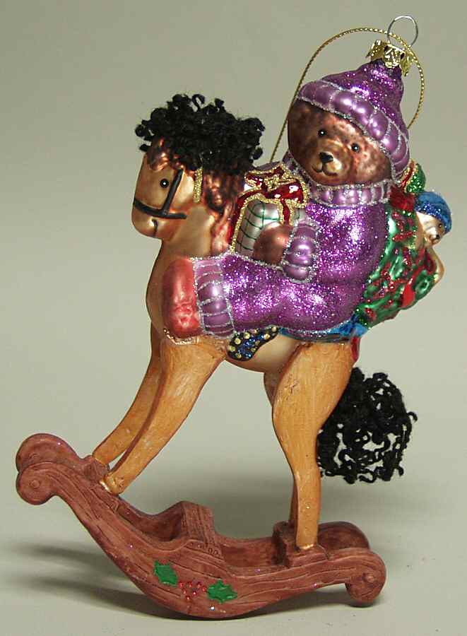 Scottish Christmas Ornaments Bear On Rocking Horse - No Box by Scottish Christmas-1