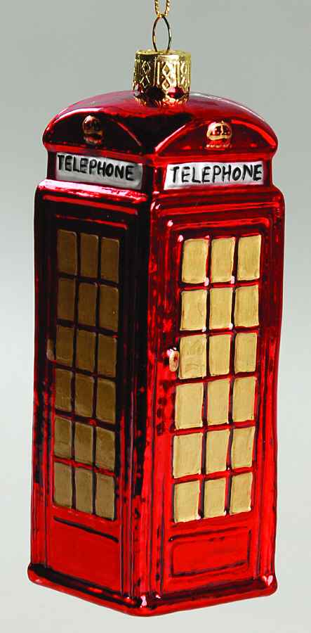 Scottish Christmas Ornaments English Phone Booth - No Box by Scottish Christmas-1
