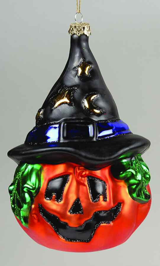 Scottish Christmas Ornaments Pumpkin Wearing Witch Hat - No Box by Scottish Christmas-1