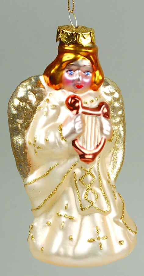 Scottish Christmas Ornaments Angel With Harp - No Box by Scottish Christmas-1