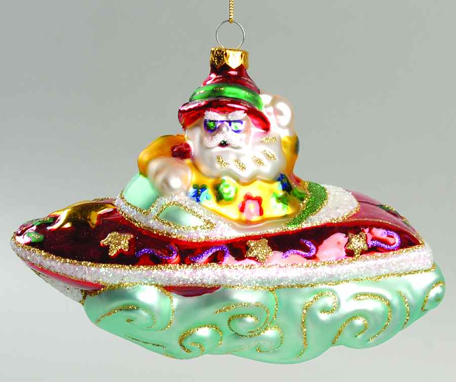 Scottish Christmas Ornaments Speedboat Santa-Pink - No Box by Scottish Christmas-1