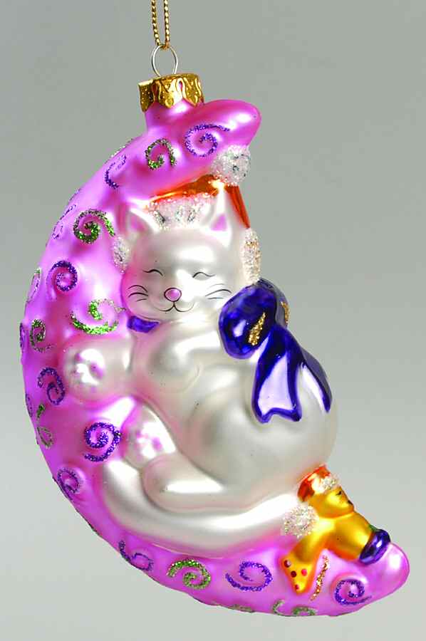 Scottish Christmas Ornaments Moonkittys Catnap-Pink - No Box by Scottish Christmas-1