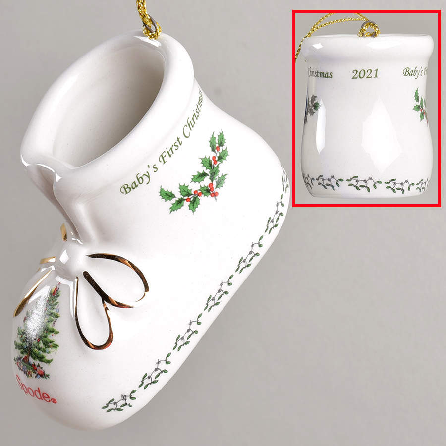 Baby's First Christmas Bootie - Boxed by Spode-1