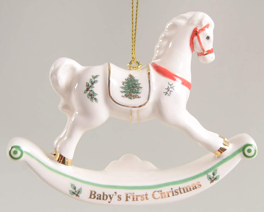 Baby's First Christmas Rocking Horse - Boxed by Spode-1