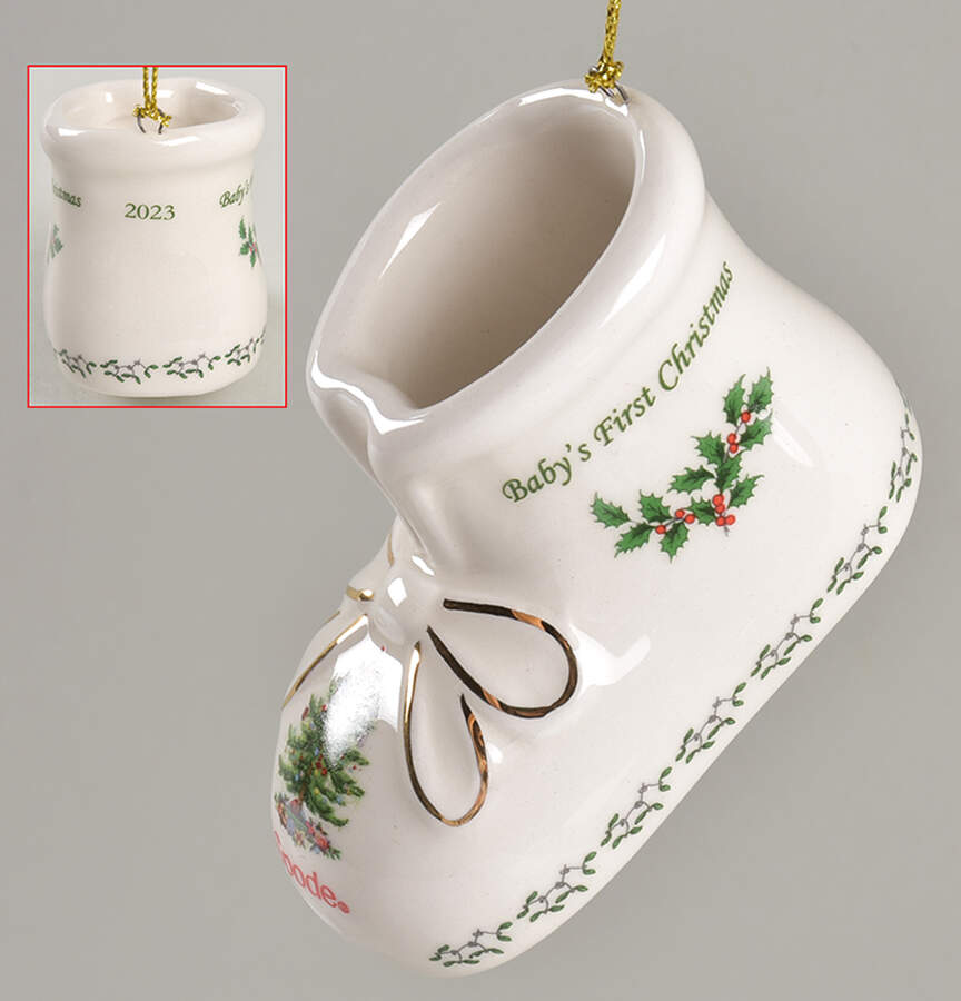 Baby's First Christmas Bootie - Boxed by Spode-1