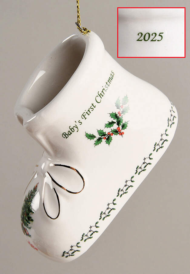 Baby's First Christmas Bootie - No Box by Spode-1