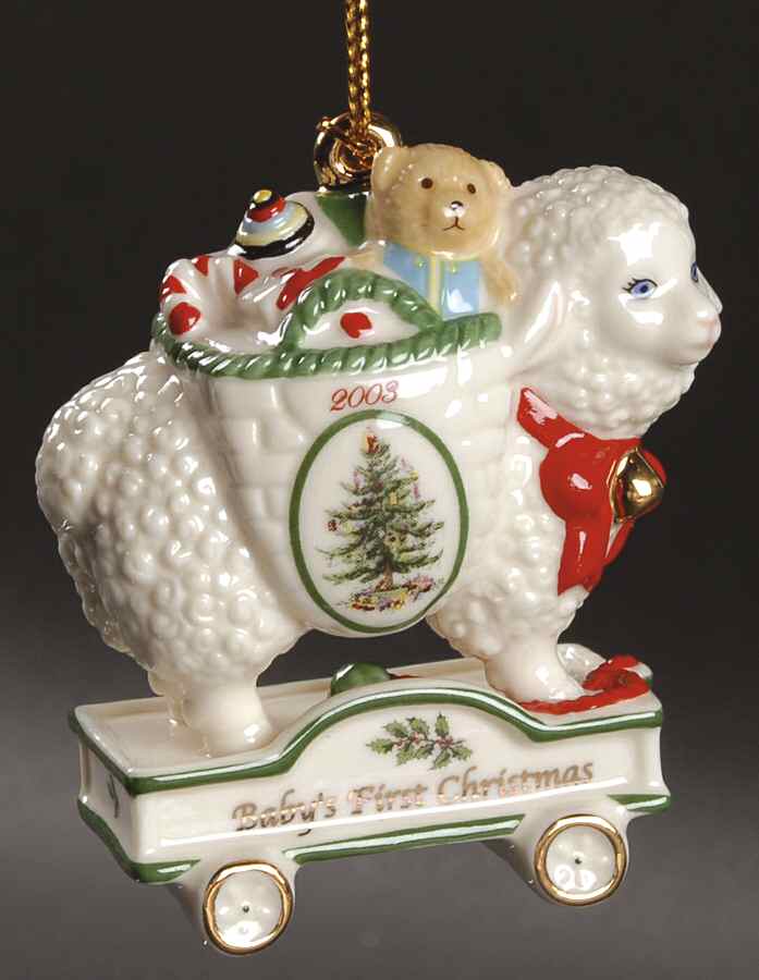 Baby's First Christmas Lamb Pull Toy - No Box by Spode-1