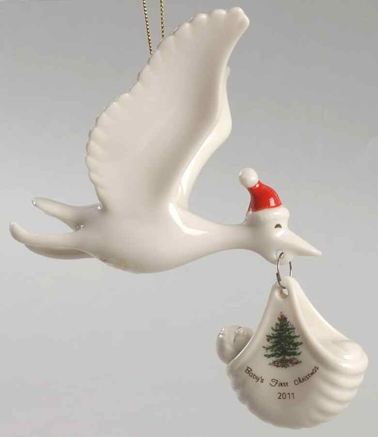 Baby's First Christmas Stork - Boxed by Spode-1