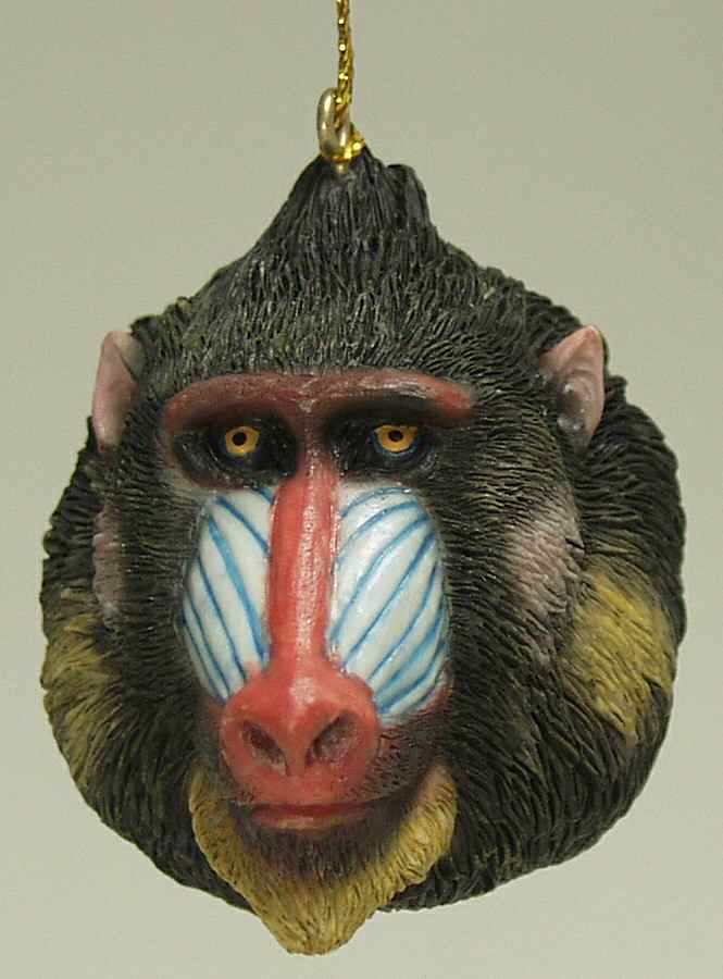 Resin Animal Ornaments Mandrill Head - No Box by Slavic Treasures-1
