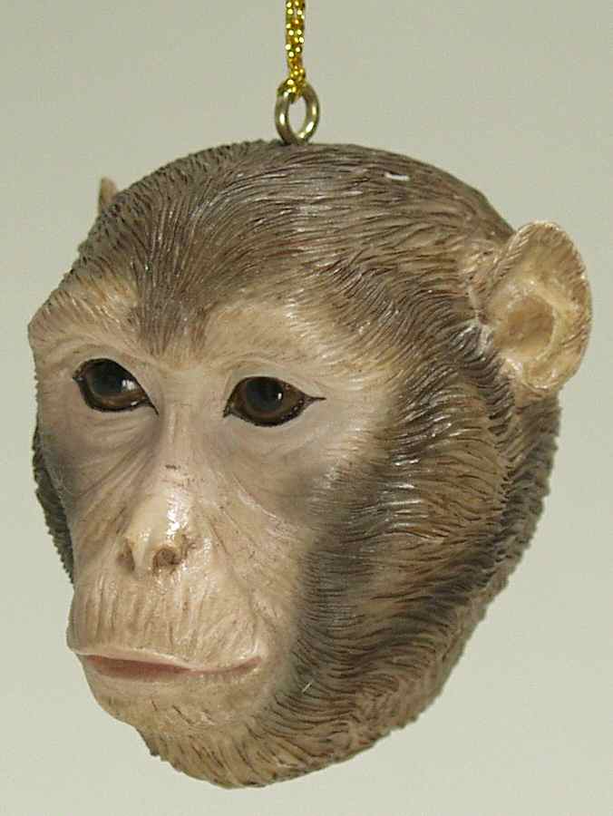 Resin Animal Ornaments Rhesus Monkey Head - No Box by Slavic Treasures-1