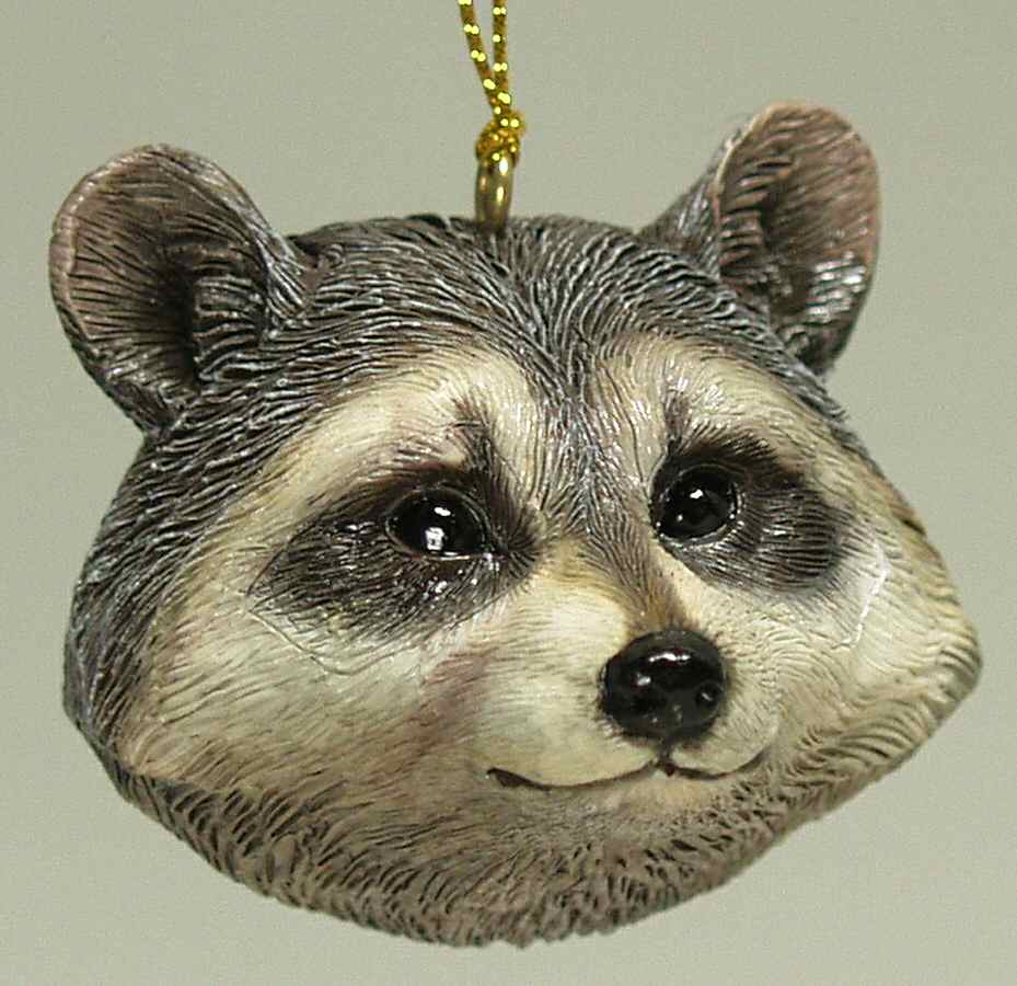Resin Animal Ornaments Raccoon Head - No Box by Slavic Treasures-1