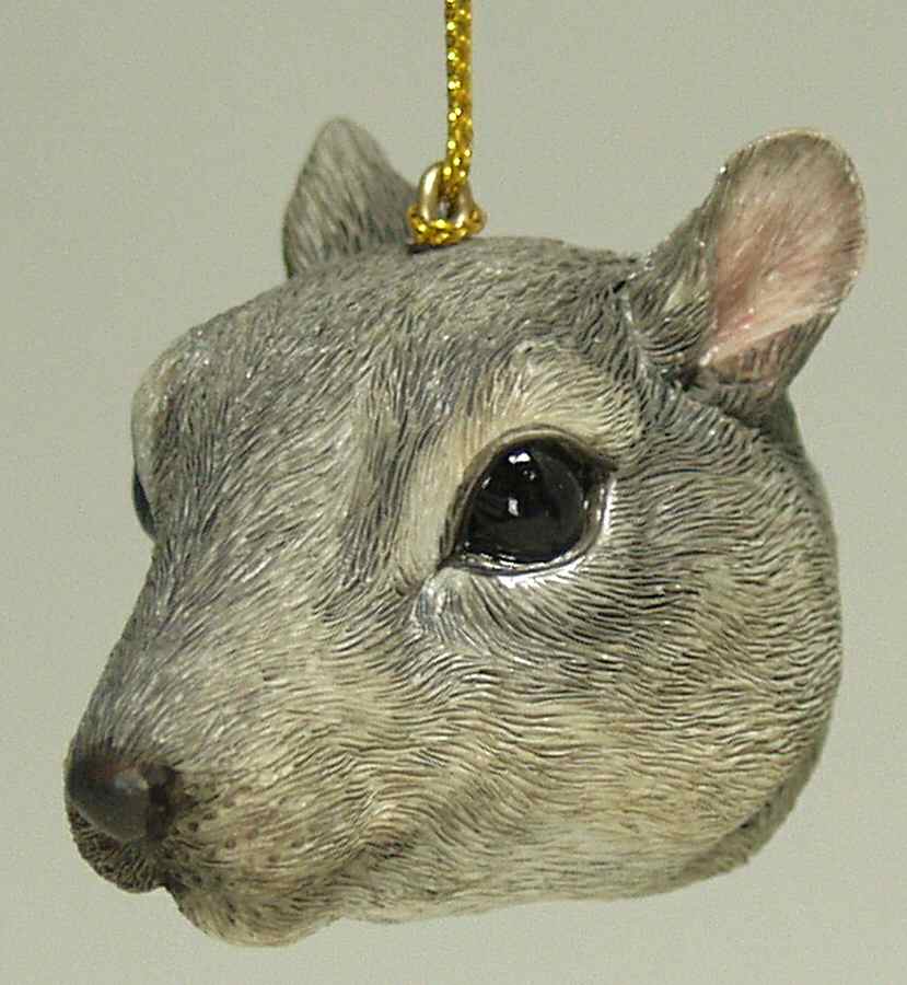 Resin Animal Ornaments Gray Squirrel Head - No Box 42 by Slavic Treasures-1