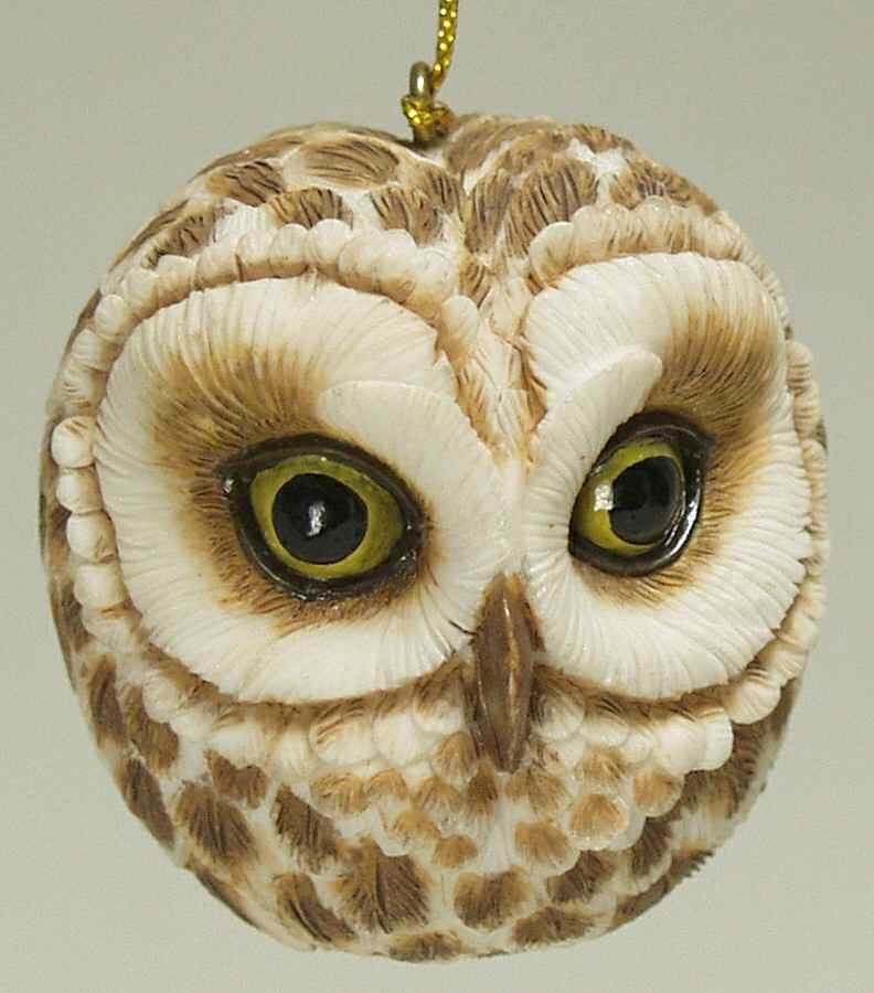 Resin Animal Ornaments Barn Owl Head - No Box by Slavic Treasures-1