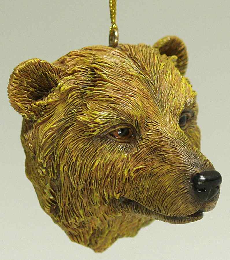 Resin Animal Ornaments Grizzly Bear Head - No Box by Slavic Treasures-1