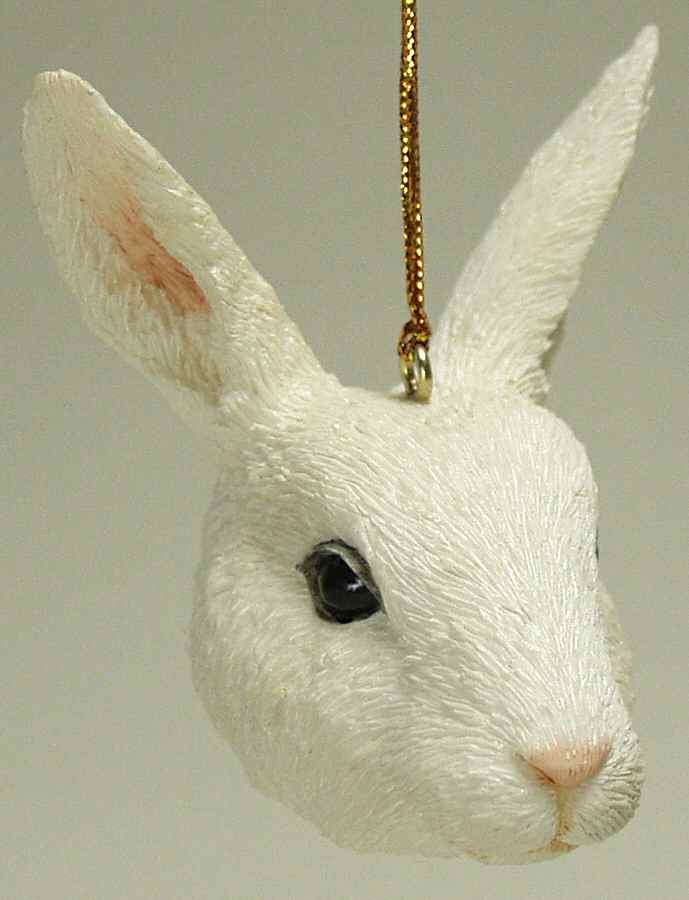 Resin Animal Ornaments Rabbit Straight Ear White - No Box by Slavic Treasures-1