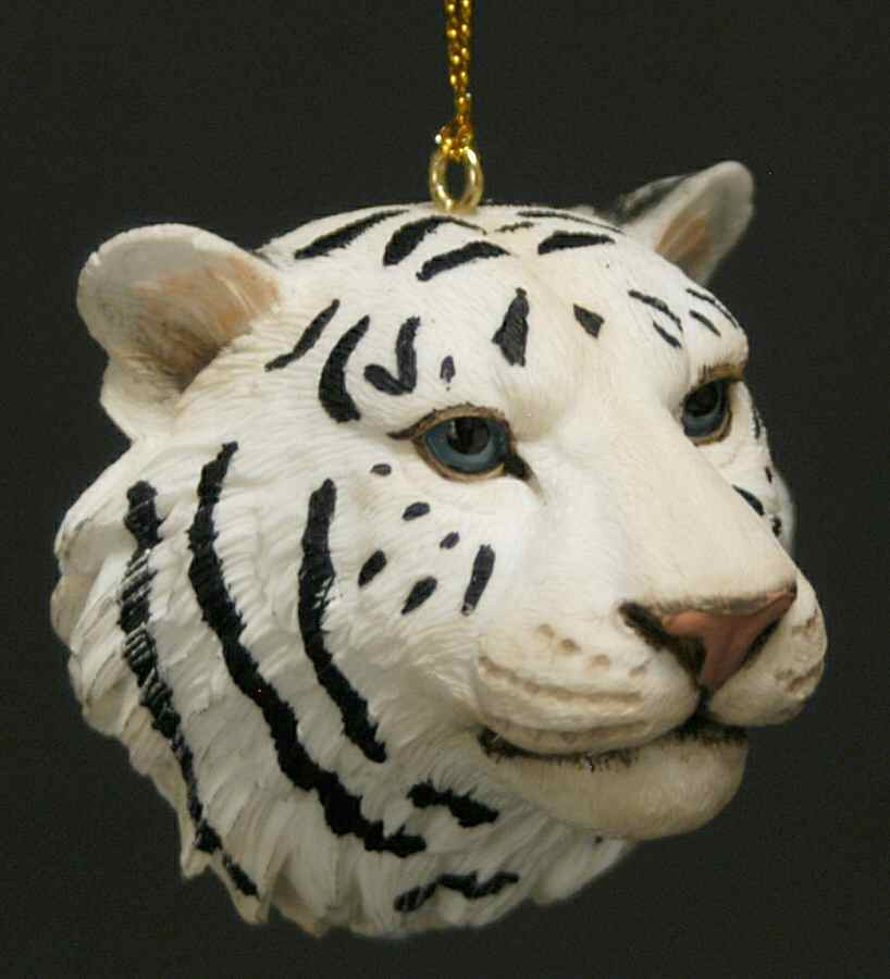 Resin Animal Ornaments White Tiger Head - No Box by Slavic Treasures-1