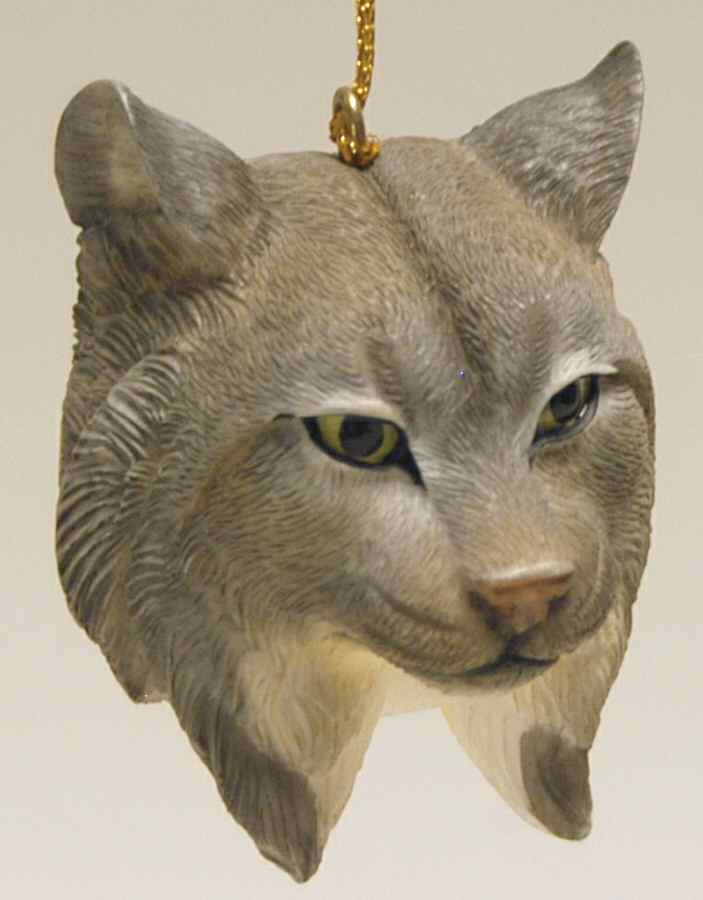 Resin Animal Ornaments Lynx Gray Head - No Box by Slavic Treasures-1
