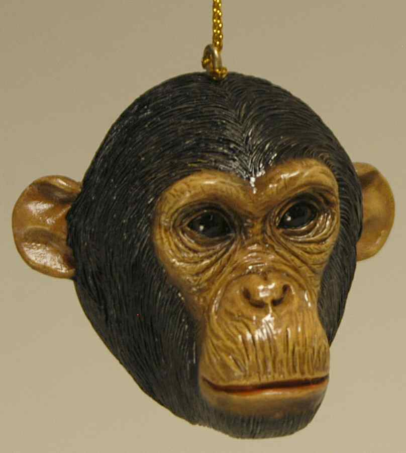 Resin Animal Ornaments Chimpanzee Head - No Box by Slavic Treasures-1