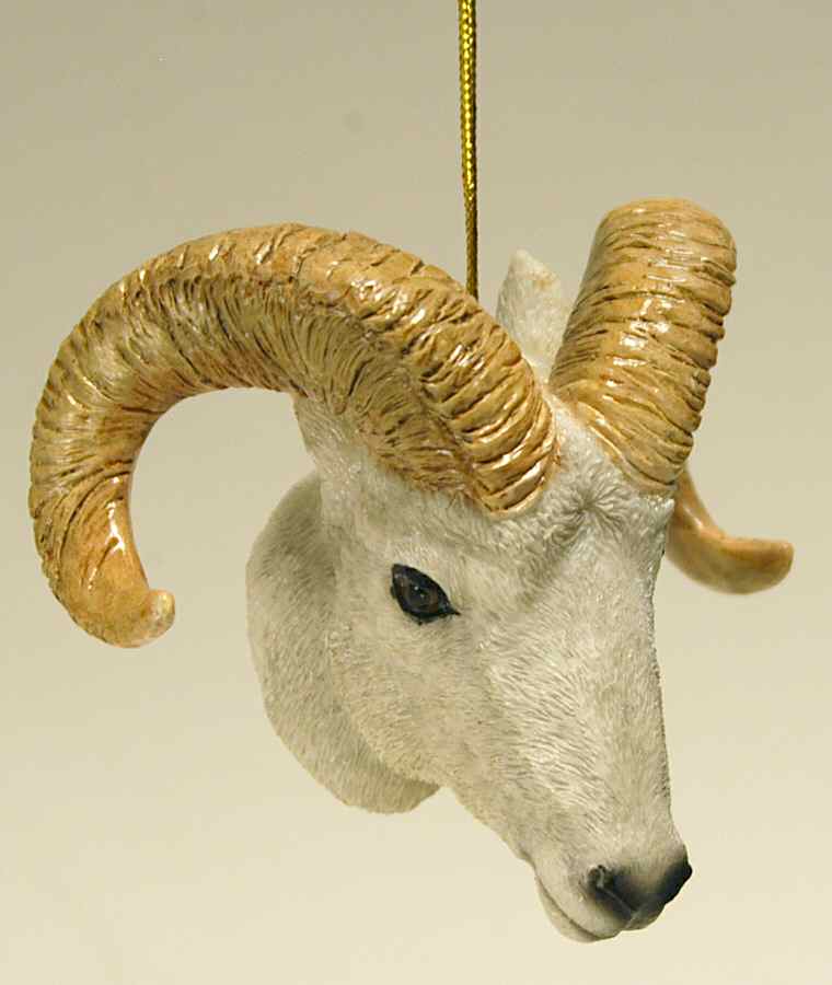 Resin Animal Ornaments Bighorn Sheep Head - No Box by Slavic Treasures-1