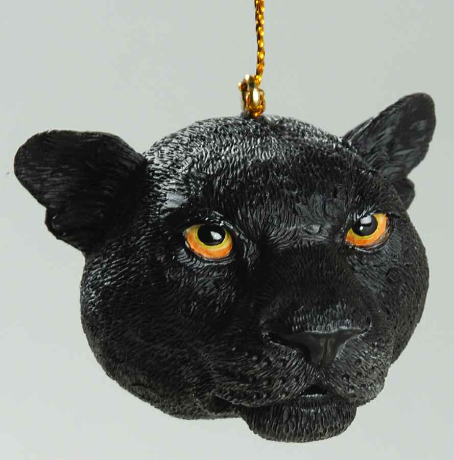Resin Animal Ornaments Black Jaguar Head - No Box by Slavic Treasures-1