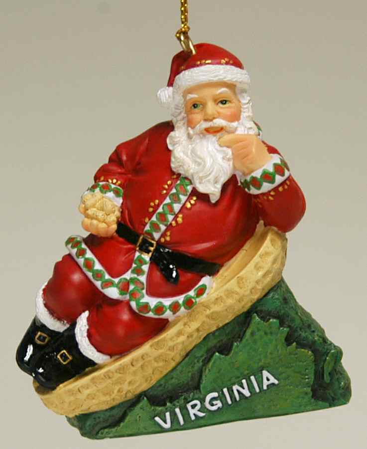 State Santa Ornaments Virginia - No Box by Slavic Treasures-1