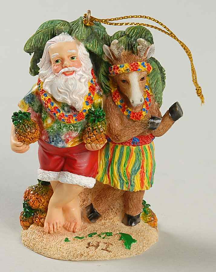 State Santa Ornaments Hawaii - No Box by Slavic Treasures-1