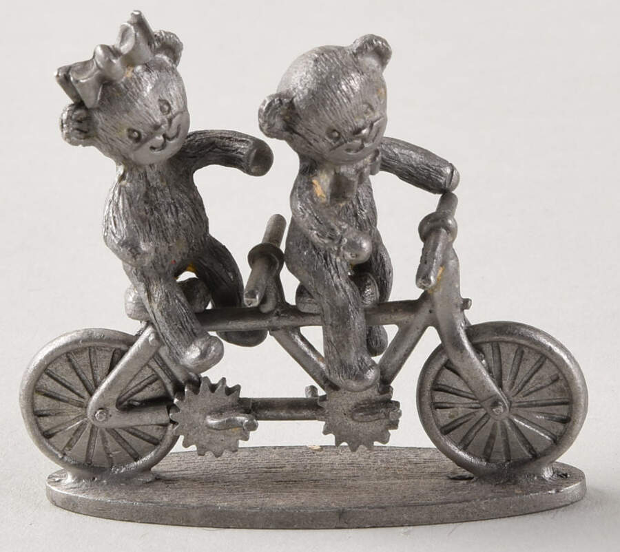 Spoontiques Miniature Figurines Bears On Bicycle - Boxed by Spoontiques-1