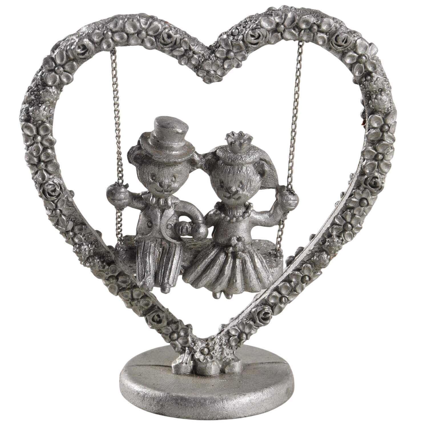 Spoontiques Miniature Figurines Bride & Groom Teddies On Swing - Boxed by Spoontiques-1