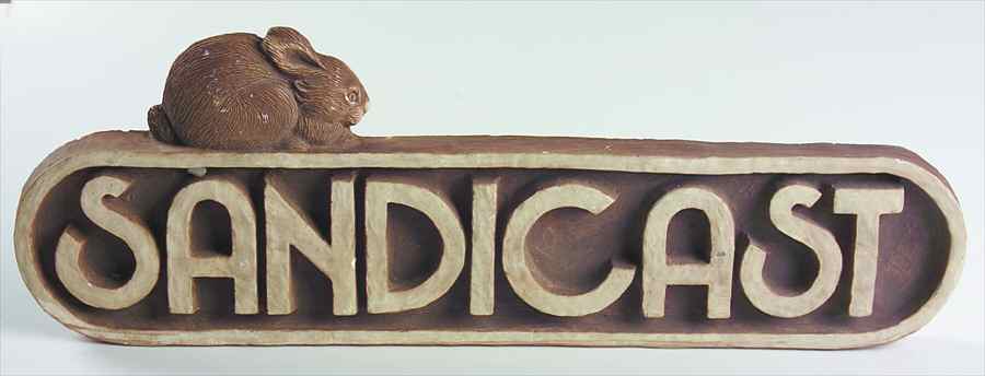 Advertising Signs Brown Oblong W/Rabbit On Top - Advertising Signs by Sandicast Sculpture-1
