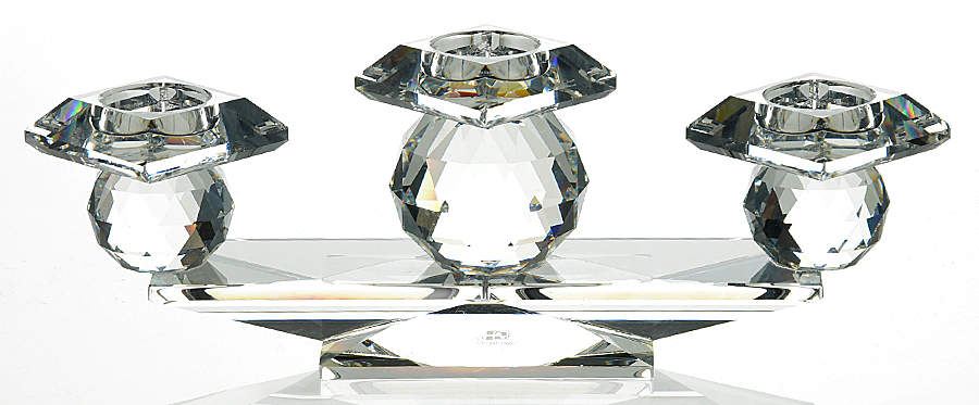 Swarovski Candleholders 107 Candleholder 3 Light-Hole Style - Boxed by Swarovski-1
