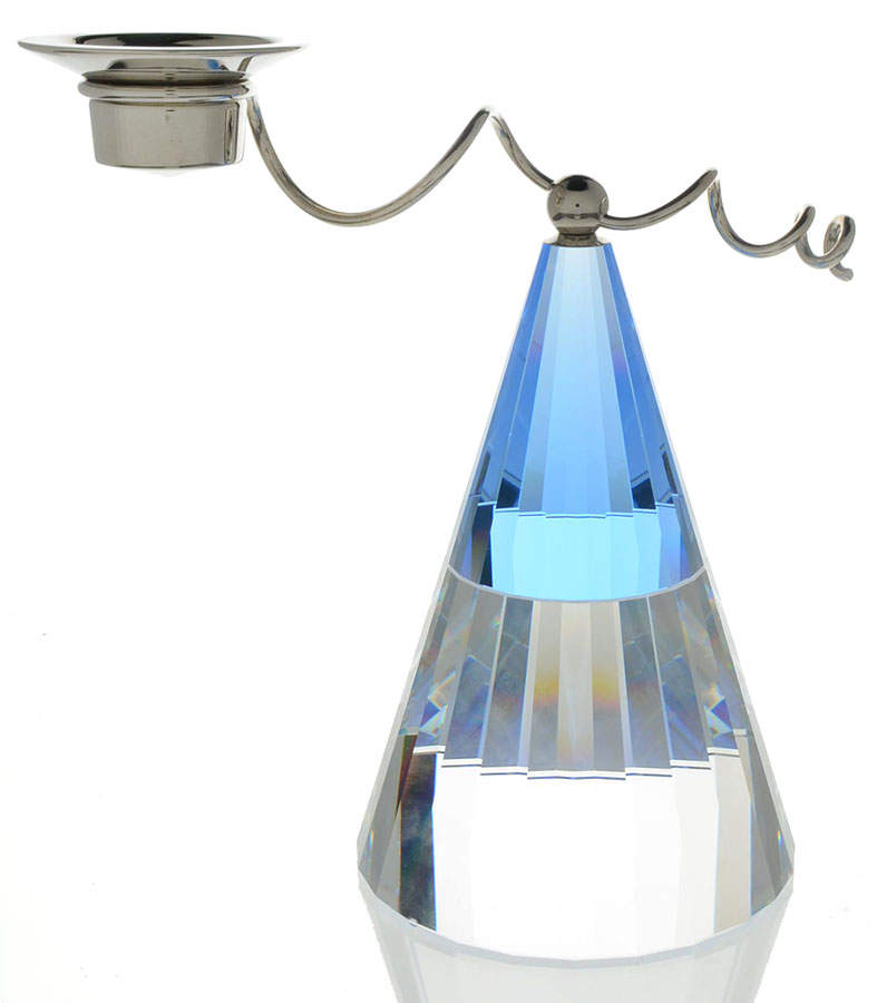 Swarovski Candleholders Aladdin Candleholder-Blue With Metal Hol - Boxed by Swarovski-1