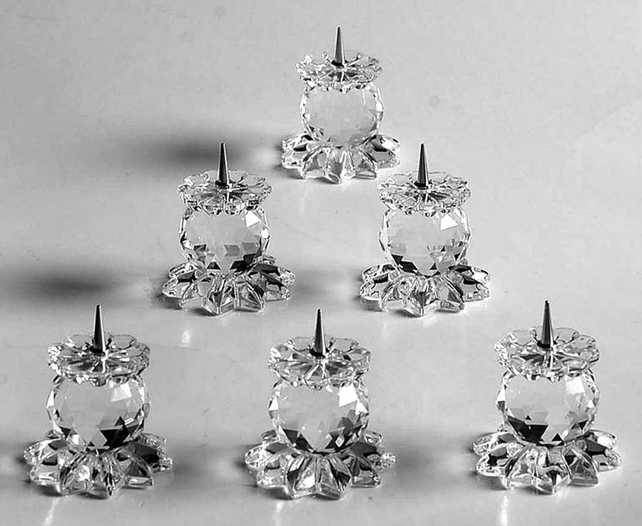 Swarovski Candleholders Candleholder 131-Set Of 6 Pointed Base - Boxed by Swarovski-1