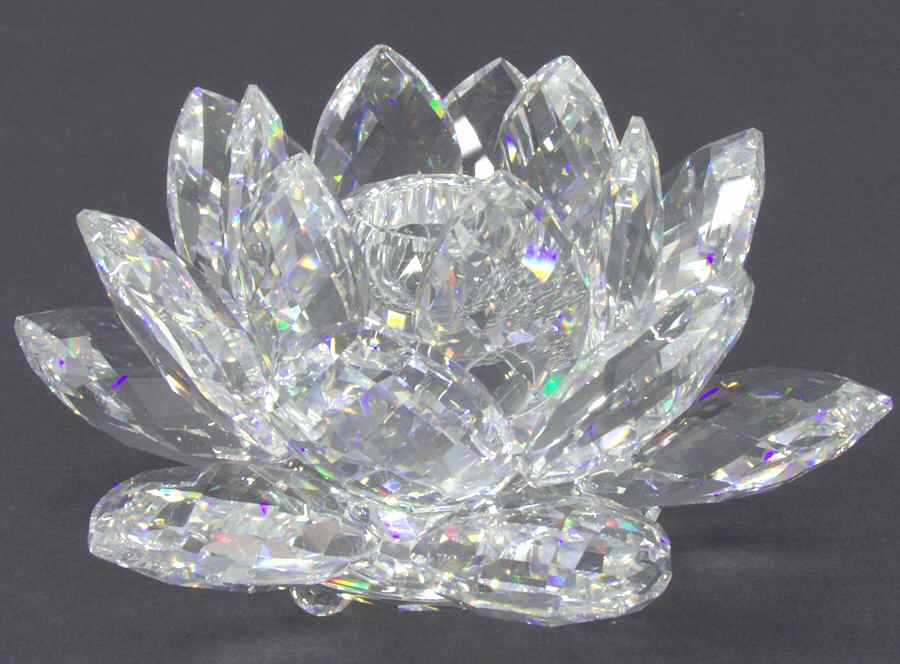 Swarovski Candleholders Large Water Lily-Var 2 - Boxed by Swarovski-1