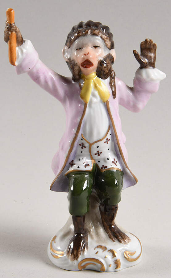 Sitzendorf Figurines Monkey Conductor - No Box by Sitzendorf Porcelain-1