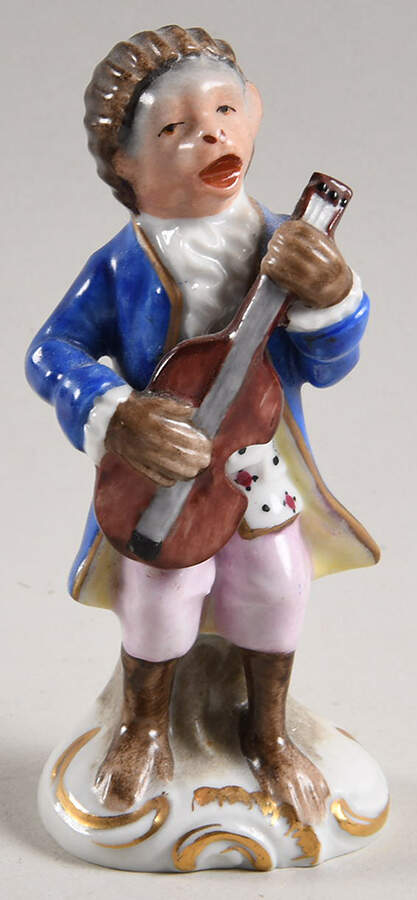 Sitzendorf Figurines Monkey W/ Guitar - No Box by Sitzendorf Porcelain-1