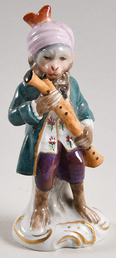 Sitzendorf Figurines Monkey W/ Bassoon - No Box by Sitzendorf Porcelain-1