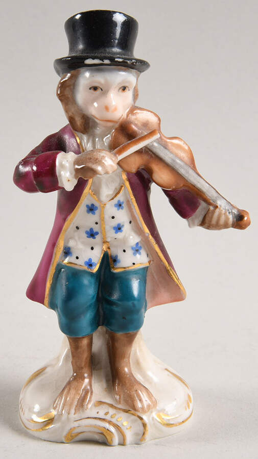 Sitzendorf Figurines Monkey W/ Violin - No Box by Sitzendorf Porcelain-1