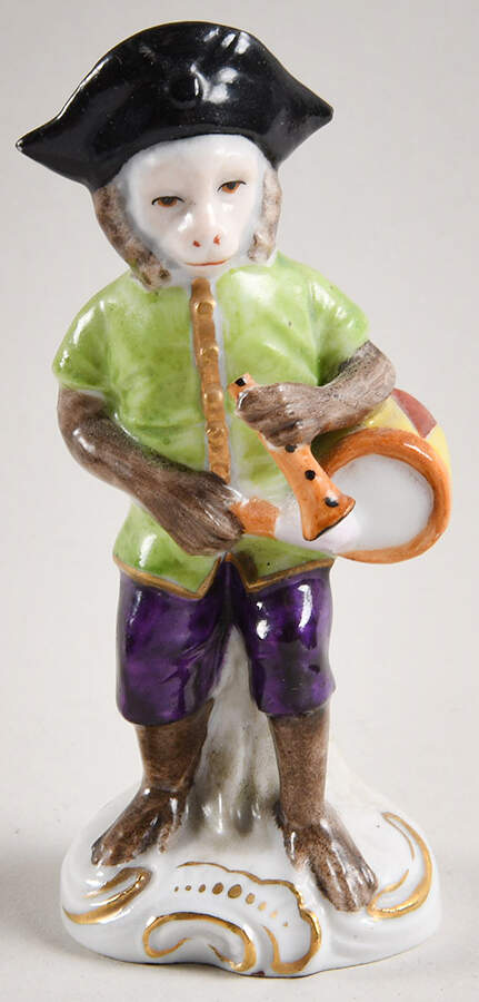 Sitzendorf Figurines Monkey W/ Drum - No Box by Sitzendorf Porcelain-1