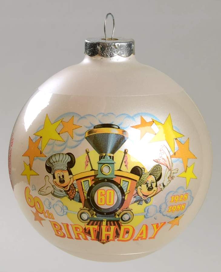 Disney Mickey Ball Ornament 1988-60th Happy Birthday Mickey - Boxed by Schmid-1