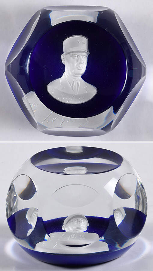 St Louis Paperweights France General Charles De Gaulle - No Box by St Louis-1