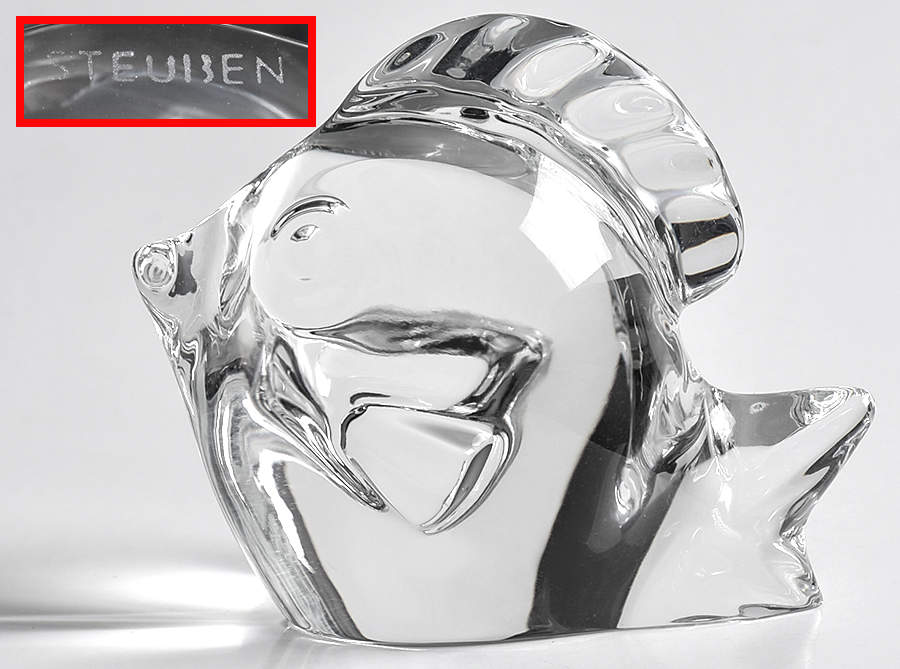 Steuben Figurines - Portugal Fish - Hand Cooler - Boxed by Steuben-1
