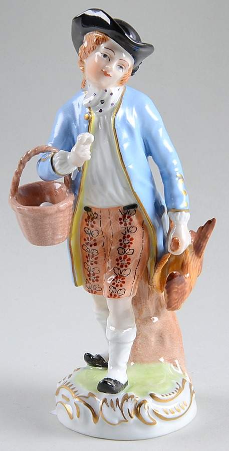 Saxonian Dresden Figurines Man With Bird And Eggs - No Box by Saxonian-1
