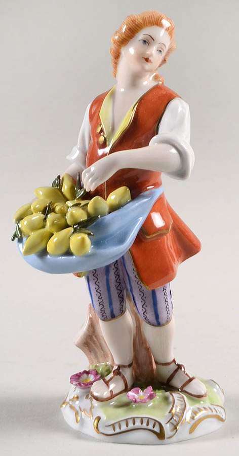 Saxonian Dresden Figurines Man With Lemons - No Box by Saxonian-1