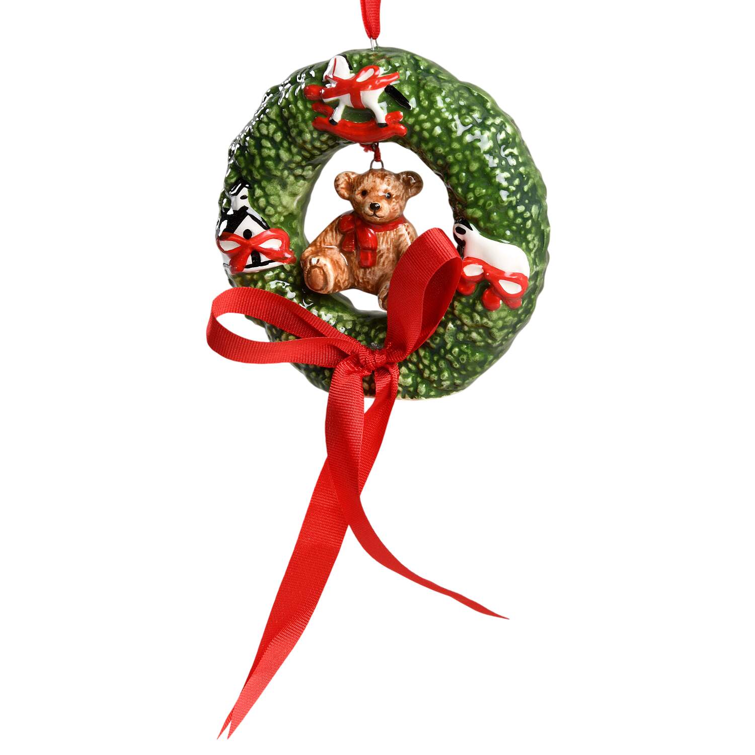 Schmid Christmas Ornament Teddy Bear Wreath - With Box by Schmid-1