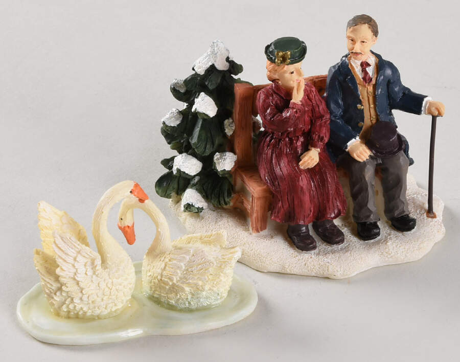 Village Collection Grandparents With Swans - With Box by St Nicholas Square-1